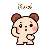 Phew! · Funny Bear sticker from Chat Reactions