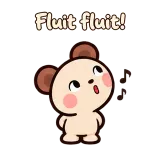 Fluit fluit! · Funny Bear sticker from Chat Reactions