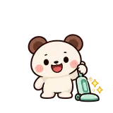 Cleaning Up sticker from Little Bear Laughs