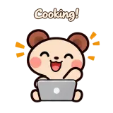 Cooking! · Funny Bear · Laptop sticker from Chat Reactions