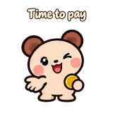 Time to pay · Funny Bear sticker from Chat Reactions