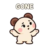 GONE · Dunno · Funny Bear sticker from Express Yourself