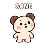 GONE · Searching · Funny Bear sticker from Express Yourself