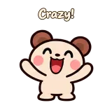 Crazy! · Funny Bear sticker from Chat Reactions