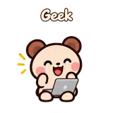 Geek · Funny Bear sticker from Chat Reactions