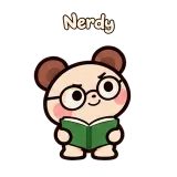 Nerdy · Funny Bear sticker from Chat Reactions