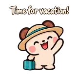 Time for vacation! · Funny Bear sticker from Chat Reactions