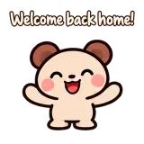 Welcome back home! · Funny Bear sticker from Chat Reactions