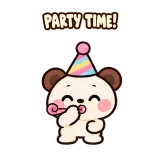 Party Bear sticker from Express Yourself