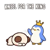 Kneeling for the King · Funny Bear sticker from Express Yourself