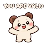 YOU ARE VALID · Funny Bear sticker from Express Yourself