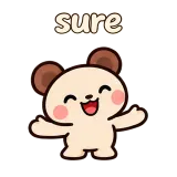 sure · Funny Bear sticker from Chat Signs