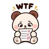 Homework WTF sticker from Little Bear Laughs