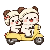 Scooter Together sticker from Little Bear Laughs