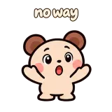 no way · Funny Bear sticker from Chat Reactions