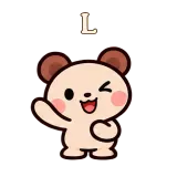 L · Funny Bear sticker from Chat Reactions