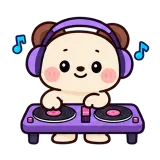 DJ Time · Brown Bear sticker from Express Yourself