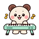 Piano Time · Brown Bear sticker from Express Yourself