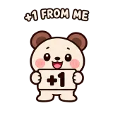 +1 · Brown Bear sticker from Chat Signs