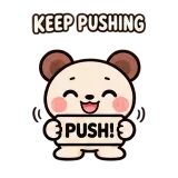 PUSH! · Brown Bear sticker from Chat Signs