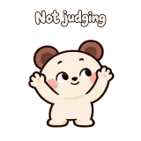 Not judging · Funny Bear sticker from Express Yourself