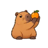 Orange Balance sticker from Capybara Patience