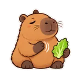 Emergency Lettuce sticker from Capybara Patience