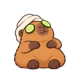 Emotional Support Cucumber sticker from Capybara Patience
