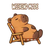 Weekend Loading sticker from Capybara Patience