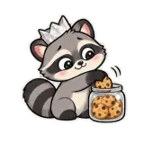 Caught Red Pawed sticker from Raccoon Decisions
