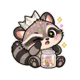 Glitter Incident sticker from Raccoon Decisions