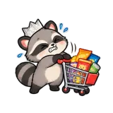 Cart Decisions sticker from Raccoon Decisions