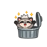 Bin King sticker from Raccoon Decisions