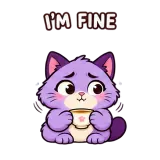 Perfectly Fine sticker from Drama Cat