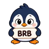 BRB · Awkward Penguin sticker from Chat Signs