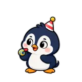 Party Cheer · Awkward Penguin sticker from Express Yourself