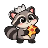 Pizza Happiness · Chaos Raccoon sticker from Express Yourself