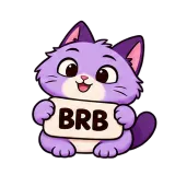 BRB · Drama Cat sticker from Chat Signs