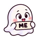 ME — Happy · Soft Ghost sticker from Chat Signs