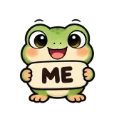ME — Happy · Tiny Frog sticker from Chat Signs
