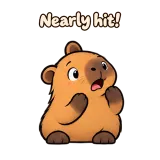 Nearly hit! · Capybara sticker from Chat Reactions