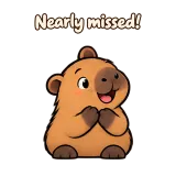 Nearly missed! · Capybara sticker from Chat Reactions