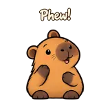 Phew! · Capybara sticker from Chat Reactions