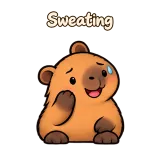 Sweating · Capybara sticker from Chat Reactions