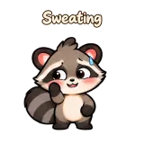 Sweating · Chaos Raccoon sticker from Chat Reactions