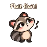 Fluit fluit! · Chaos Raccoon sticker from Chat Reactions