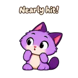 Nearly hit! · Drama Cat sticker from Chat Reactions