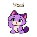 Phew! · Drama Cat sticker from Chat Reactions