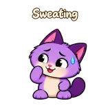 Sweating · Drama Cat sticker from Chat Reactions