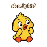 Nearly hit! · Office Duck sticker from Chat Reactions